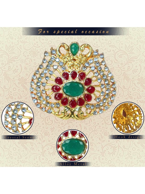 Krelin Women Pack of 9 Gold-Toned & Green Hair Accessory