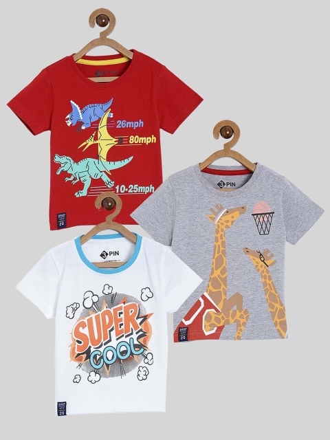 3PIN Boys Multicoloured 3 Printed T-shirt, Multi