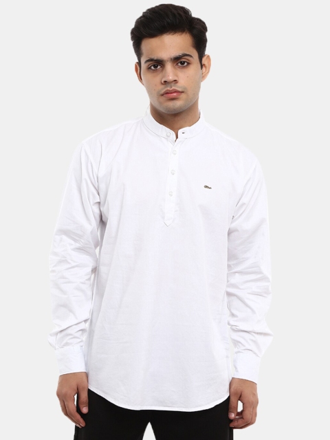 V-Mart Men White Solid Short Kurta