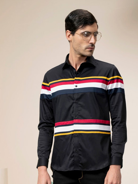 ABKASA Men Black Sharp Slim Fit Horizontal Stripes Striped Casual Shirt
ABKASA Men Black Sharp Slim Fit Horizontal Stripes Striped Casual Shirt