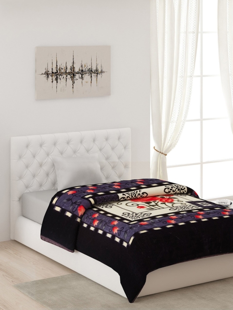 Monte Carlo Purple & White Floral AC Room Single Bed Blanket