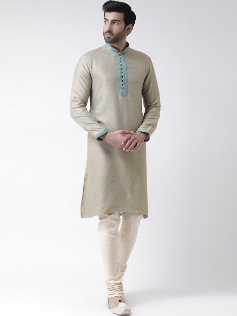 KISAH Men Green Kurta with Churidar
