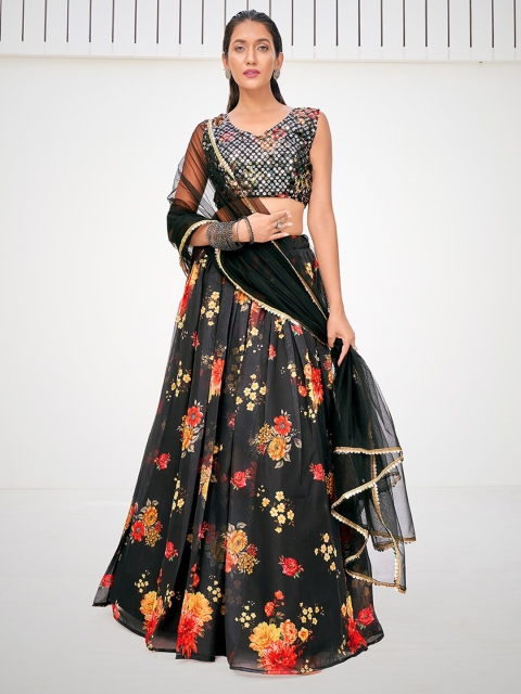 SHOPGARB Black & Orange Embellished Semi-Stitched Lehenga & Unstitched Blouse With Dupatta
SHOPGARB Black & Orange Embellished Semi-Stitched Lehenga & Unstitched Blouse With Dupatta