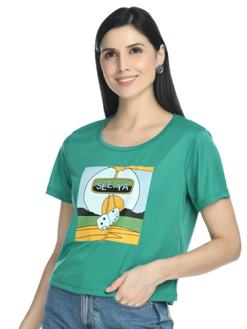 DOLSU Green Graphic Print Top