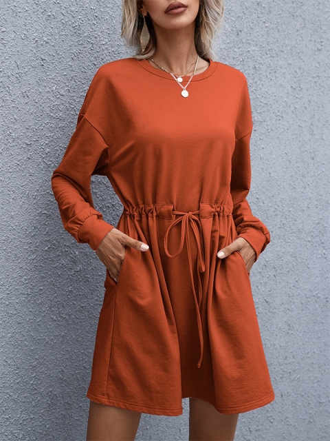 URBANIC Orange A-Line Mini Dress