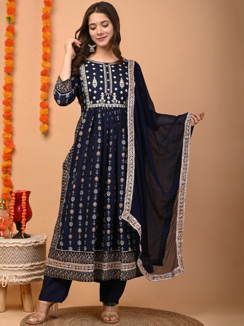 TOULIN Women Ethnic Motifs Printed Pure Cotton Kurta with Trousers & With Dupatta, Na
TOULIN Women Ethnic Motifs Printed Pure Cotton Kurta with Trousers & With Dupatta, Na