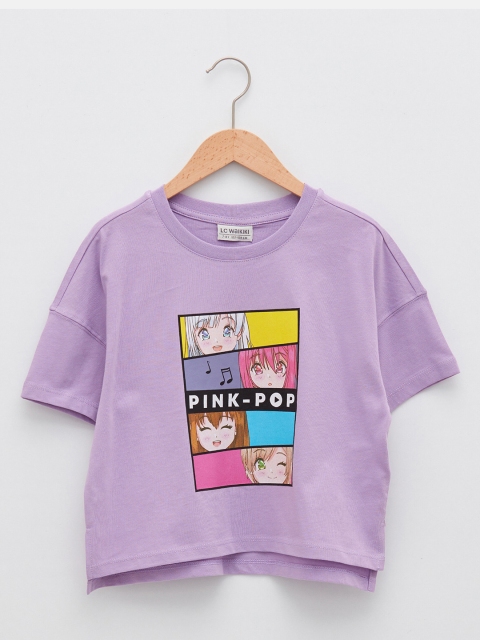 LC Waikiki Girls Lavender & Green Printed Drop-Shoulder Sleeves Pure Cotton Crop T-shirt
LC Waikiki Girls Lavender & Green Printed Drop-Shoulder Sleeves Pure Cotton Crop T-shirt