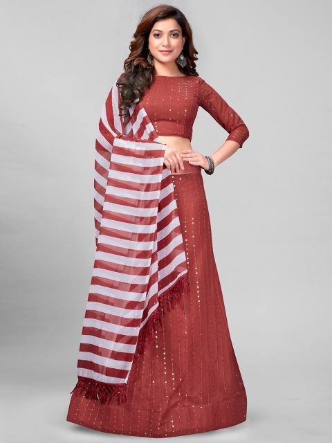 Mitera Rust & White Embroidered Sequinned Semi-Stitched Lehenga & Unstitched Blouse With Dupatta
Mitera Rust & White Embroidered Sequinned Semi-Stitched Lehenga & Unstitched Blouse With Dupatta