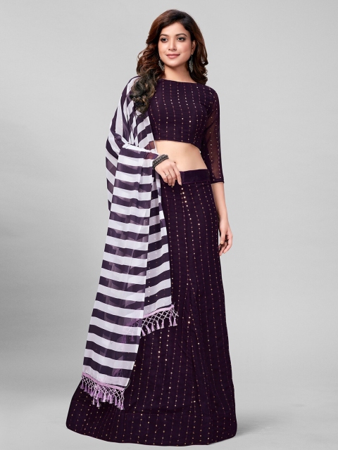 Mitera Purple & White Embroidered Sequinned Semi-Stitched Lehenga & Unstitched Blouse With Dupatta
Mitera Purple & White Embroidered Sequinned Semi-Stitched Lehenga & Unstitched Blouse With Dupatta