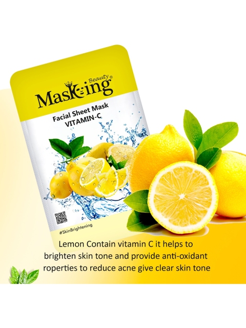 MasKing Set Of 2 Beauty Bamboo Facial Sheet Mask of Lemon, Pink Rose & Lotus Combo 40 g, Multi
MasKing Set Of 2 Beauty Bamboo Facial Sheet Mask of Lemon, Pink Rose & Lotus Combo 40 g, Multi