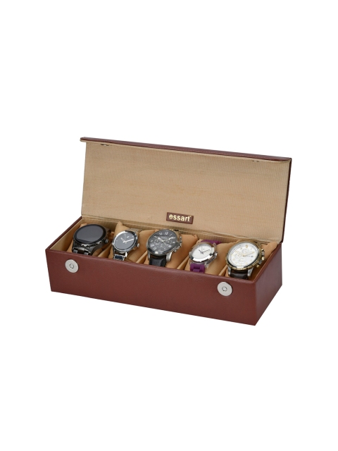 essart 5 Slots Brown Solid Watch Organiser