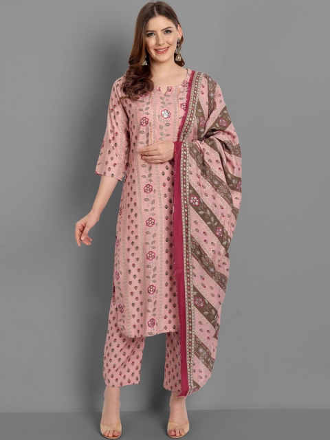 SINGNI Women Rose Gold Floral Yoke Design Panelled Pure Silk Kurta with Palazzos & With Dupatta
SINGNI Women Rose Gold Floral Yoke Design Panelled Pure Silk Kurta with Palazzos & With Dupatta