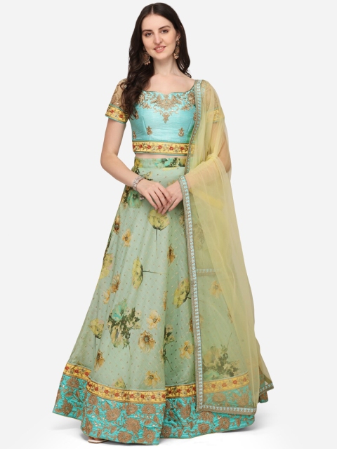 SAPTRANGI Green & Red Embroidered Semi-Stitched Lehenga & Unstitched Blouse With Dupatta
SAPTRANGI Green & Red Embroidered Semi-Stitched Lehenga & Unstitched Blouse With Dupatta