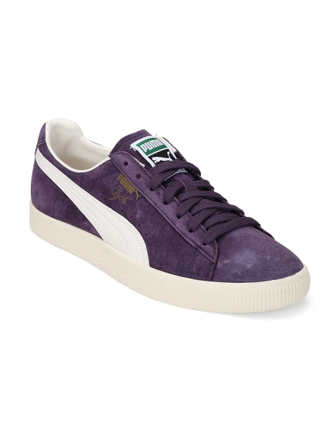 Puma Men Purple Clyde Premium Core Sneakers
