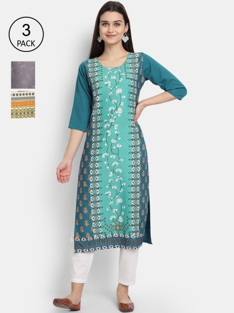 KALINI Women Multicoloured & star white Colourblocked Thread Work Crepe Kurta, Multi
KALINI Women Multicoloured & star white Colourblocked Thread Work Crepe Kurta, Multi