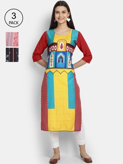 KALINI Women Multicoloured & orange yellow Floral Printed Gotta Patti Crepe Kurta, Multi
KALINI Women Multicoloured & orange yellow Floral Printed Gotta Patti Crepe Kurta, Multi