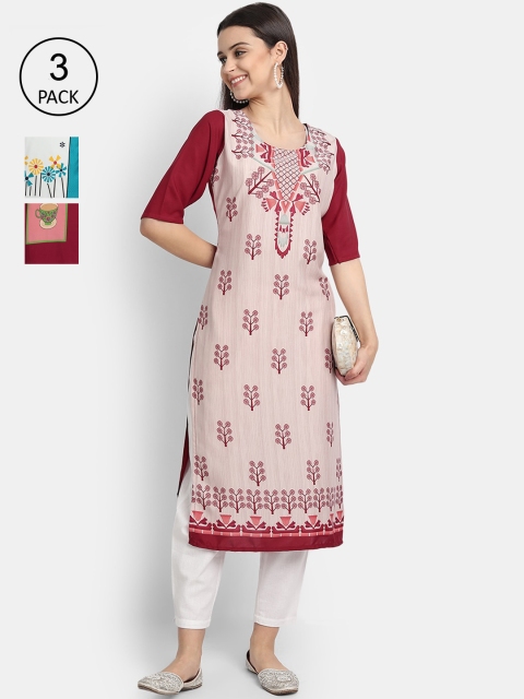 KALINI Women Multicoloured Ethnic Motifs Embroidered Flared Sleeves Thread Work Crepe Kurta, Multi
KALINI Women Multicoloured Ethnic Motifs Embroidered Flared Sleeves Thread Work Crepe Kurta, Multi
