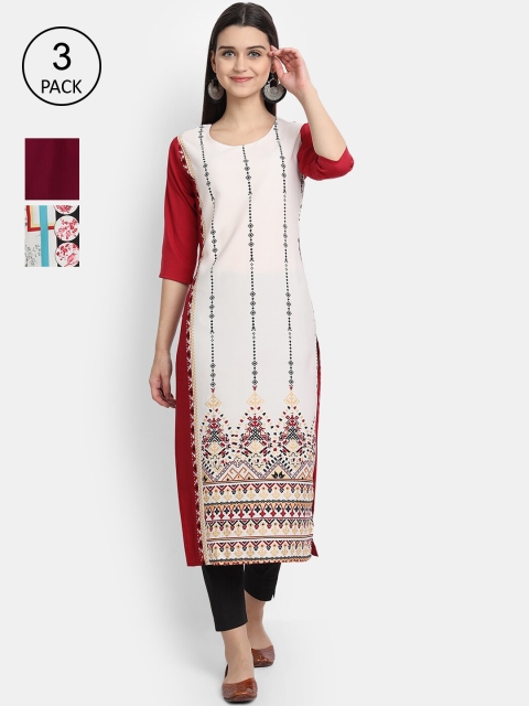 KALINI Women Multicoloured Geometric Printed Cold-Shoulder Sleeves Crepe Kurta, Multi
KALINI Women Multicoloured Geometric Printed Cold-Shoulder Sleeves Crepe Kurta, Multi