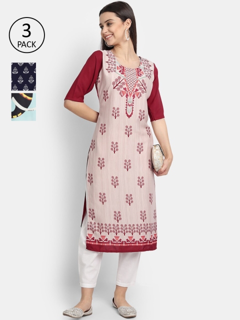 KALINI Women Multicoloured & lilac ash Ethnic Motifs Embroidered Flared Sleeves Thread Work Crepe Kurta, Multi
KALINI Women Multicoloured & lilac ash Ethnic Motifs Embroidered Flared Sleeves Thread Work Crepe Kurta, Multi