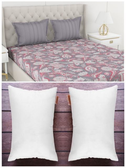 BIANCA Set of 210 TC 1 King Bedsheet with 2 Pillow Covers & 2 Orthopedic Pillows, White
BIANCA Set of 210 TC 1 King Bedsheet with 2 Pillow Covers & 2 Orthopedic Pillows, White