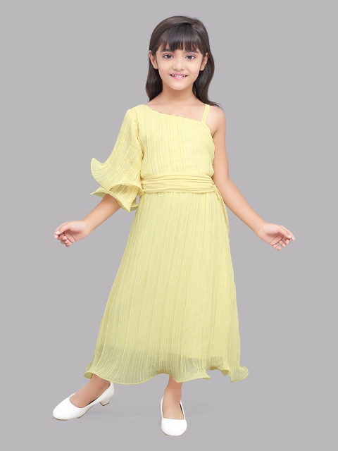 Pink Chick Yellow Georgette Maxi Dress