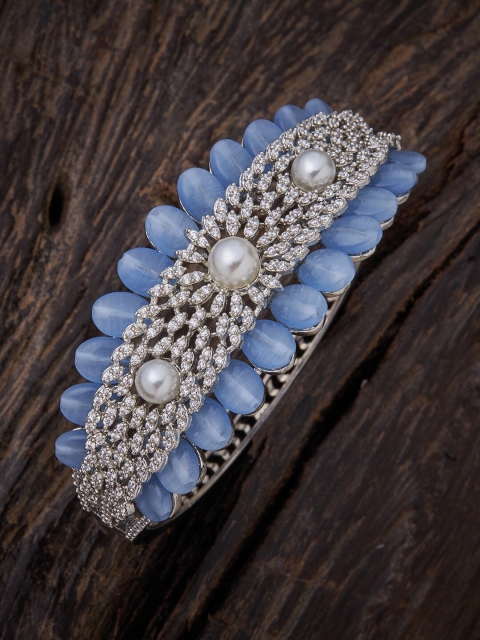 Kushal's Fashion Jewellery Women Blue & Silver-Toned Cubic Zirconia Kada Bracelet
Kushal's Fashion Jewellery Women Blue & Silver-Toned Cubic Zirconia Kada Bracelet