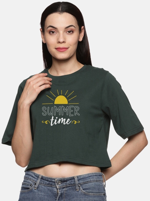 BEVERLY BLUES Women Olive Green & sycamore Typography Printed Drop-Shoulder Sleeves T-shirt
BEVERLY BLUES Women Olive Green & sycamore Typography Printed Drop-Shoulder Sleeves T-shirt