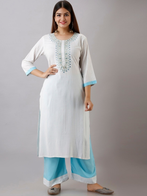 BARKHA FAB Women White Ethnic Motifs Embroidered High Slit Kurti with Skirt & With Dupatta
BARKHA FAB Women White Ethnic Motifs Embroidered High Slit Kurti with Skirt & With Dupatta