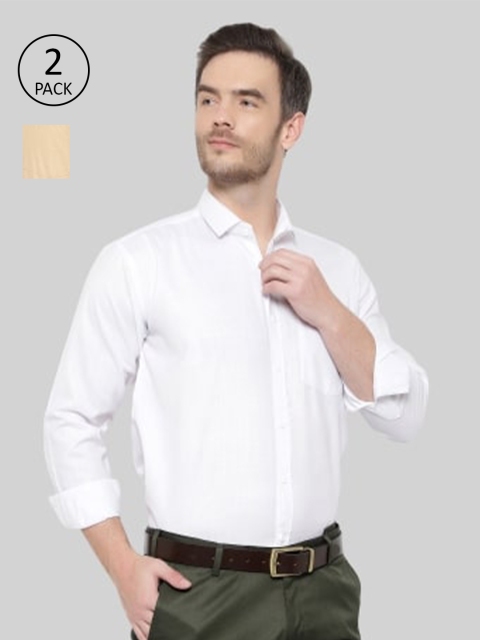 Srey trends Men White Comfort Slim Fit Formal Shirt