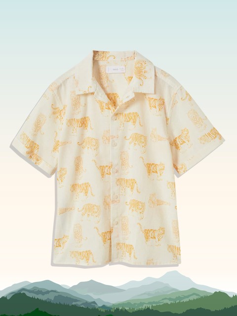 Mango Kids Boys Cream-Coloured & Mustard Yellow Tiger Print Pure Cotton Casual Shirt
Mango Kids Boys Cream-Coloured & Mustard Yellow Tiger Print Pure Cotton Casual Shirt