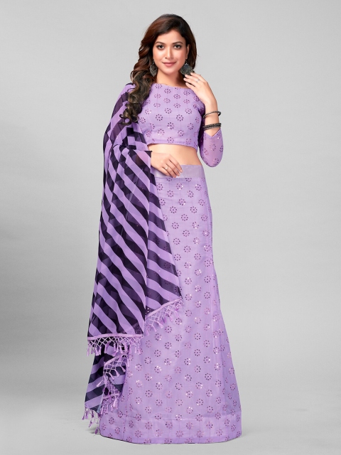 Mitera Mauve & Silver-Toned Embroidered Sequinned Semi-Stitched Lehenga & Unstitched Blouse With Dupatta
Mitera Mauve & Silver-Toned Embroidered Sequinned Semi-Stitched Lehenga & Unstitched Blouse With Dupatta