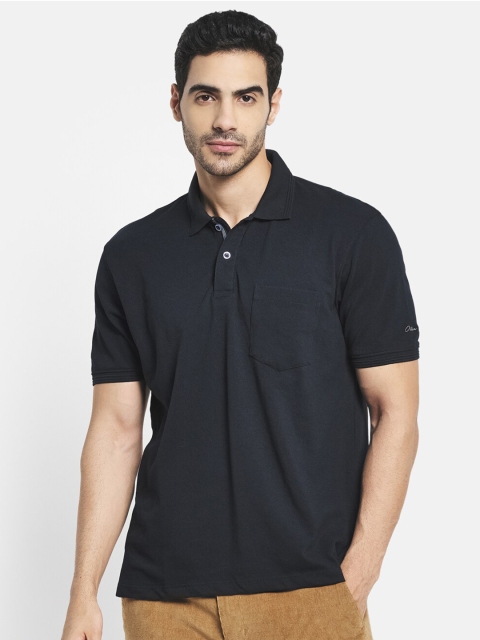 Octave Men Navy Blue Polo Collar T-shirt