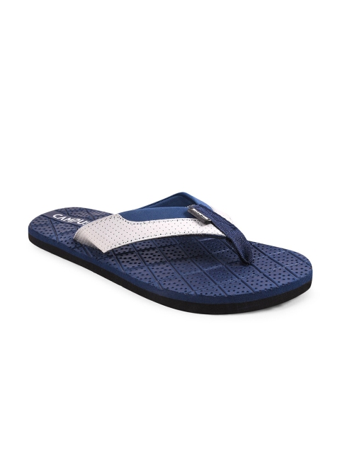 Campus Men Navy Blue & White Thong Flip-Flops