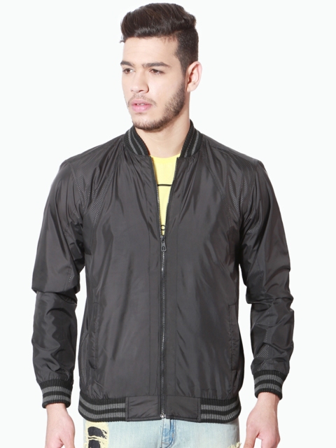 People Men Black Solid Jacket