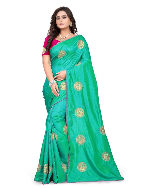 KALINI Turquoise Blue & Gold-Toned Ethnic Motifs Embroidered Pure Silk Ready to Wear Kota Saree
KALINI Turquoise Blue & Gold-Toned Ethnic Motifs Embroidered Pure Silk Ready to Wear Kota Saree