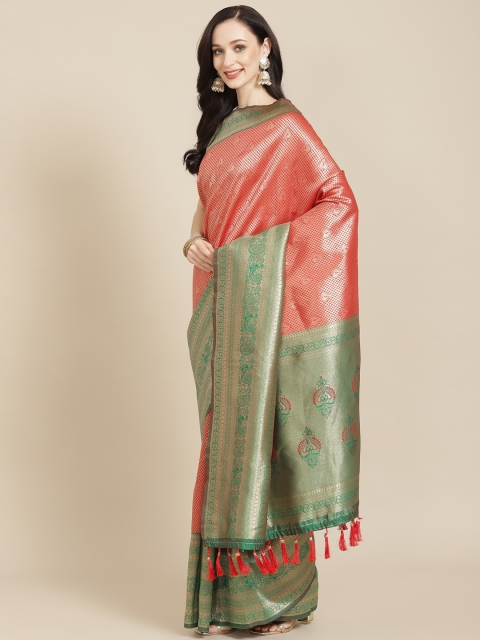 SHANGRILA Magenta Pink & Green Ethnic Motifs Zari Pure Silk Heavy Work Banarasi Saree
SHANGRILA Magenta Pink & Green Ethnic Motifs Zari Pure Silk Heavy Work Banarasi Saree