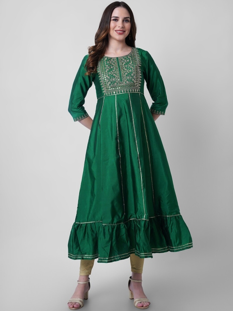 NITVAN Women Green & sacramento state green Yoke Design Thread Work Lace Frills Bows and Ruffles Anarkali Kurta
NITVAN Women Green & sacramento state green Yoke Design Thread Work Lace Frills Bows and Ruffles Anarkali Kurta