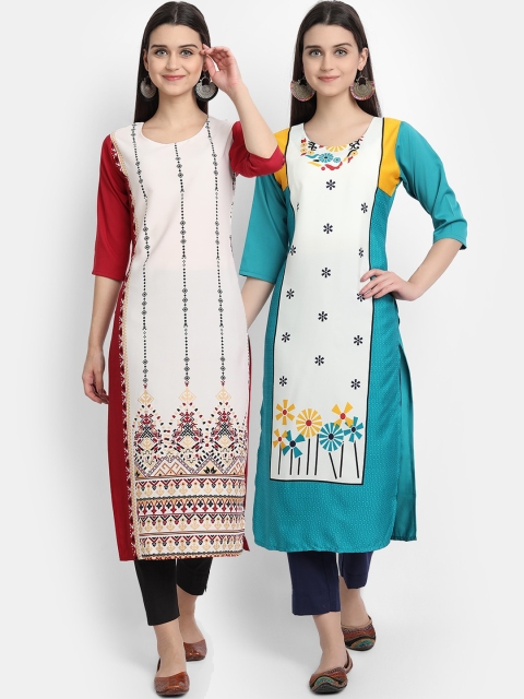 KALINI Women Multicoloured Geometric Printed Cold-Shoulder Sleeves Crepe Kurta, Multi
KALINI Women Multicoloured Geometric Printed Cold-Shoulder Sleeves Crepe Kurta, Multi