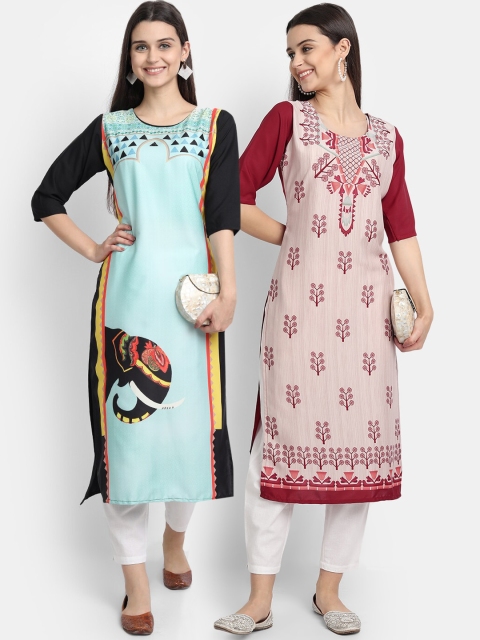 KALINI Women Multicoloured Ethnic Motifs Embroidered Flared Sleeves Thread Work Crepe Kurta, Multi
KALINI Women Multicoloured Ethnic Motifs Embroidered Flared Sleeves Thread Work Crepe Kurta, Multi