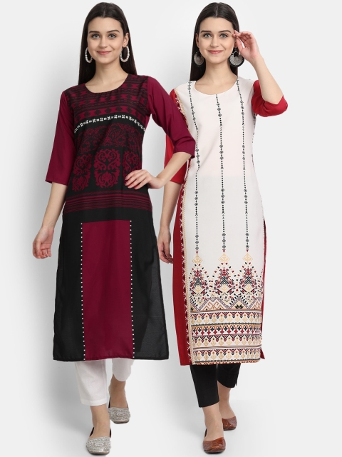 KALINI Women Multicoloured Geometric Printed Cold-Shoulder Sleeves Crepe Kurta, Multi
KALINI Women Multicoloured Geometric Printed Cold-Shoulder Sleeves Crepe Kurta, Multi