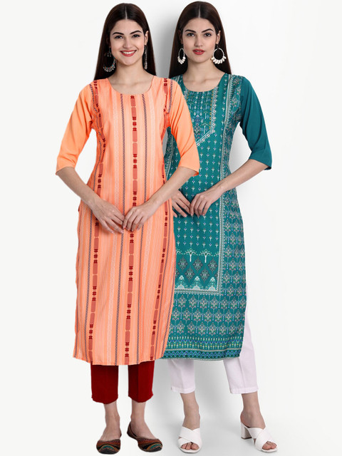 KALINI Women Multicoloured Ethnic Motifs Printed Cold-Shoulder Sleeves Crepe Kurta, Multi
KALINI Women Multicoloured Ethnic Motifs Printed Cold-Shoulder Sleeves Crepe Kurta, Multi