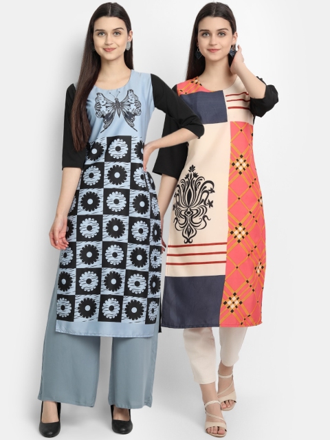 KALINI Women Multicoloured Ethnic Motifs Printed Cold-Shoulder Sleeves Thread Work Crepe Kurta, Multi
KALINI Women Multicoloured Ethnic Motifs Printed Cold-Shoulder Sleeves Thread Work Crepe Kurta, Multi