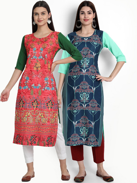 KALINI Women Multicoloured Ethnic Motifs Printed Crepe Kurta, Multi
KALINI Women Multicoloured Ethnic Motifs Printed Crepe Kurta, Multi