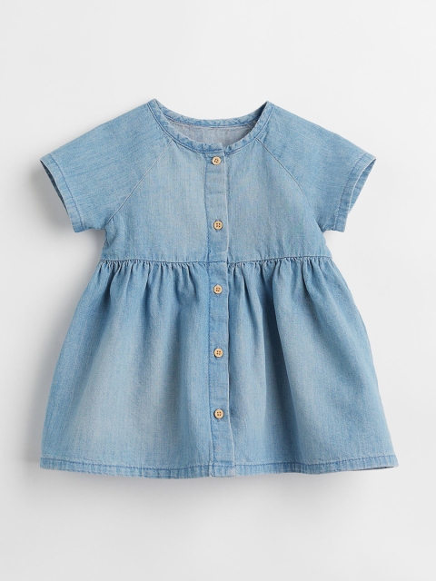 H&M Girls Blue Fit & Flare Denim Dress