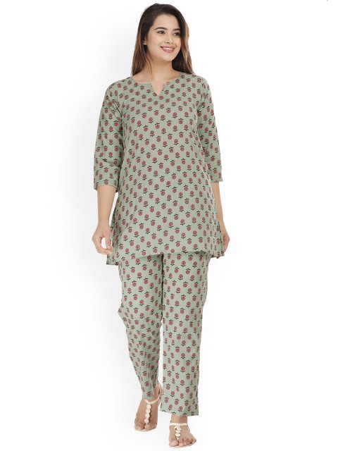 HOUSE OF JAMOTI Women Green Ethnic Motifs Printed Pure Cotton Kurti with Dhoti Pants
HOUSE OF JAMOTI Women Green Ethnic Motifs Printed Pure Cotton Kurti with Dhoti Pants