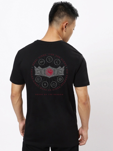 Bewakoof Men Black Typography T-shirt