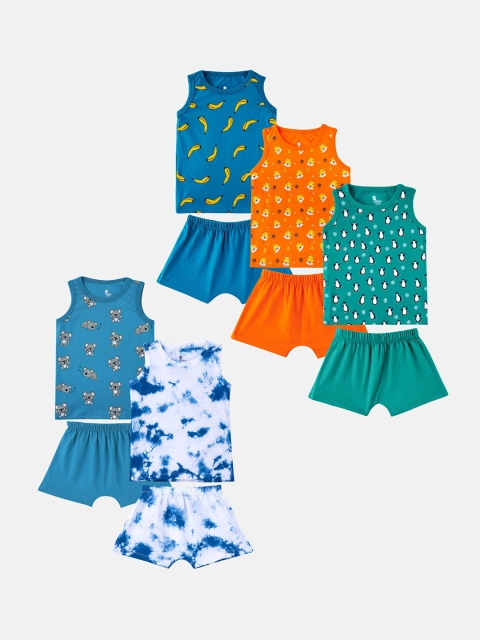 Cuddles for Cubs Pack of 5 Unisex Kids Orange & Blue Printed T-shirt with Shorts
Cuddles for Cubs Pack of 5 Unisex Kids Orange & Blue Printed T-shirt with Shorts