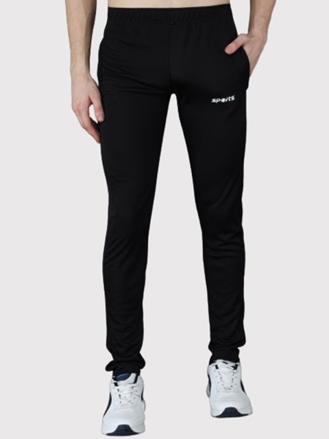 PockMAN Men Black Solid Track Pants