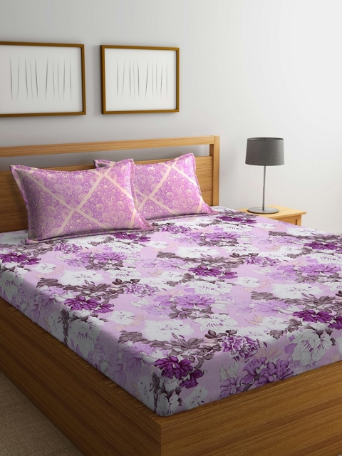BOMBAY DYEING Unisex Purple Bedsheets