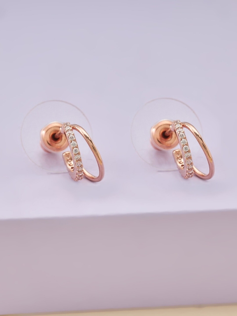 Kushal's Fashion Jewellery White Circular Hoop Earrings